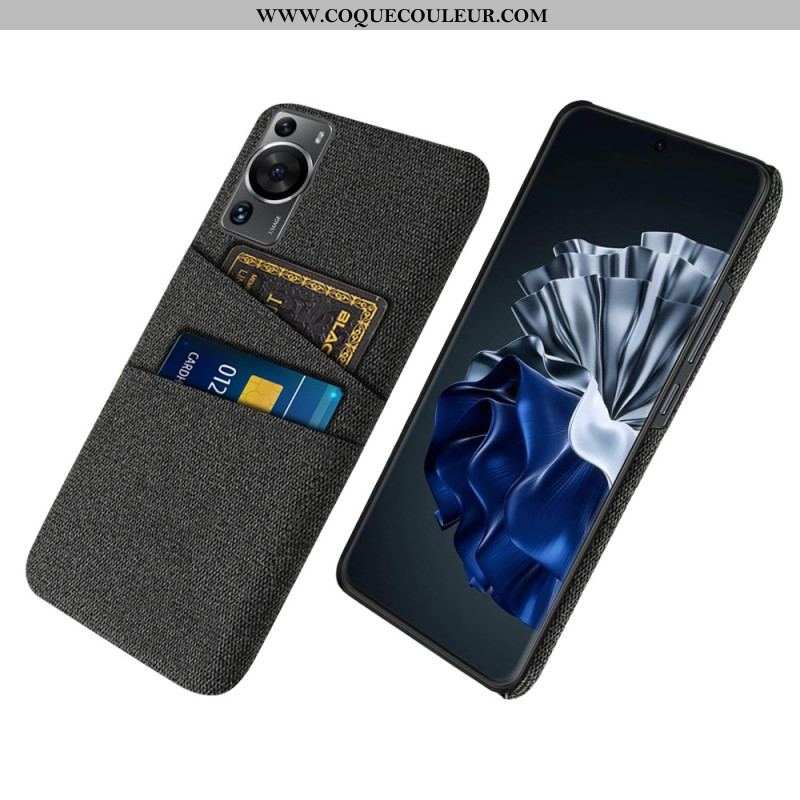 Coque Huawei P60 Pro Tissu Porte-Cartes