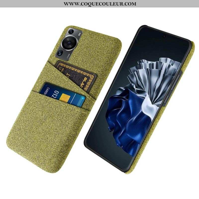 Coque Huawei P60 Pro Tissu Porte-Cartes