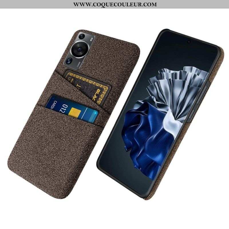 Coque Huawei P60 Pro Tissu Porte-Cartes