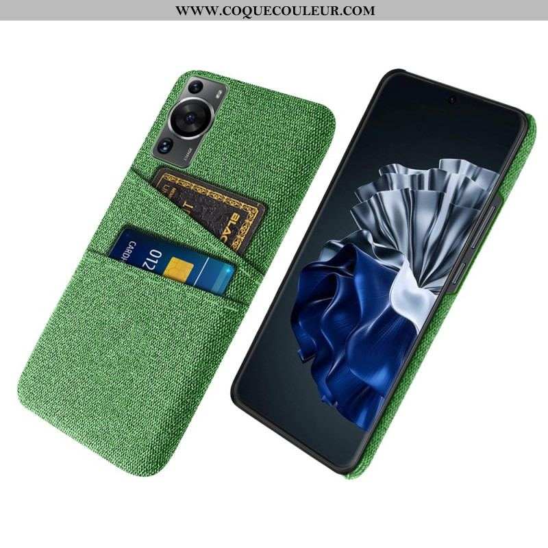 Coque Huawei P60 Pro Tissu Porte-Cartes