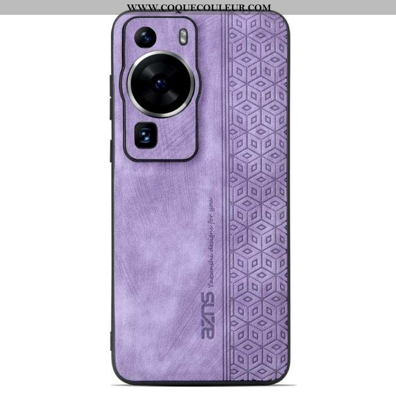 Coque Huawei P60 Pro Effet Cuir AZNS