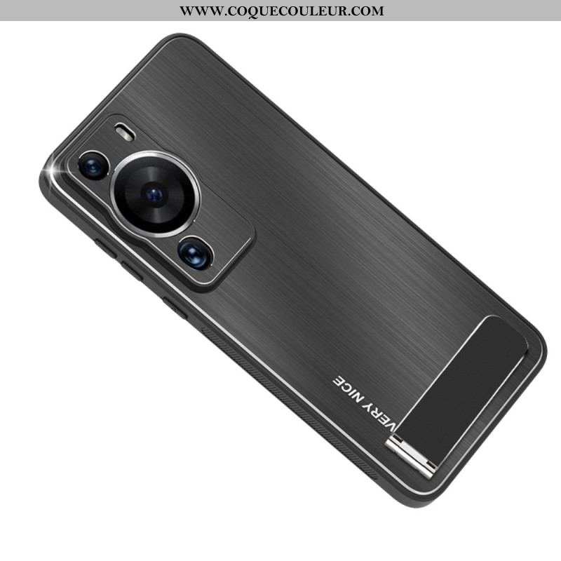 Coque Huawei P60 Pro Aluminium Brossé avec Support