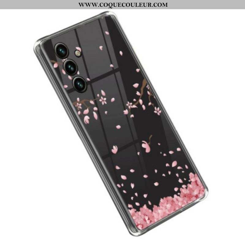 Coque Samsung Galaxy A14 5G / A14 Transparente Fleurs Roses