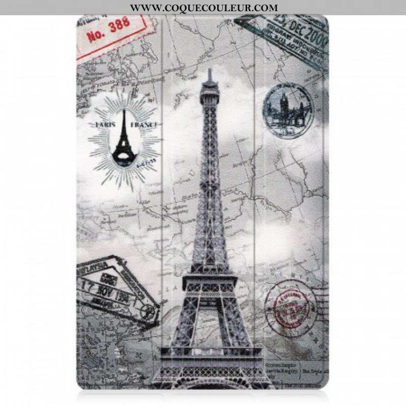 Smart Case Samsung Galaxy Tab A8 (2021) Renforcée Tour Eiffel Rétro