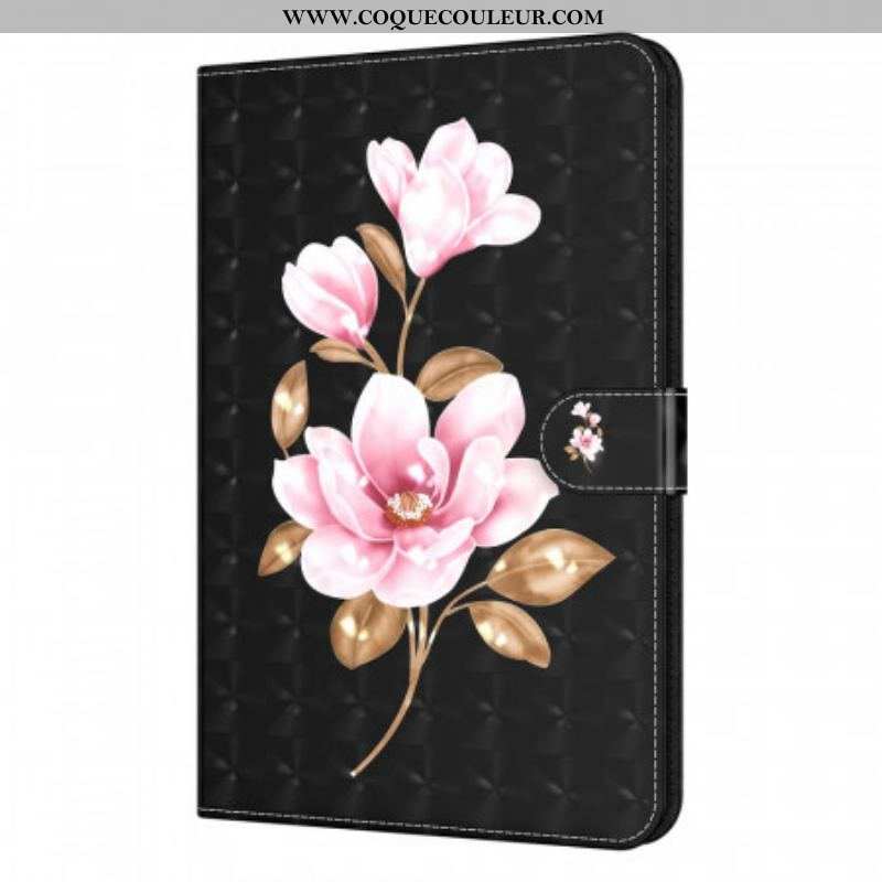 Housse Simili Cuir Samsung Galaxy Tab A8 (2021) Fleurs d'Arbre