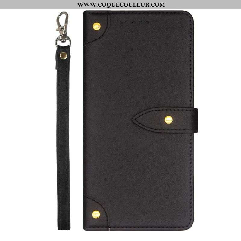 Housse Xiaomi 13 Lite Rivets et Lanière IDEWEI