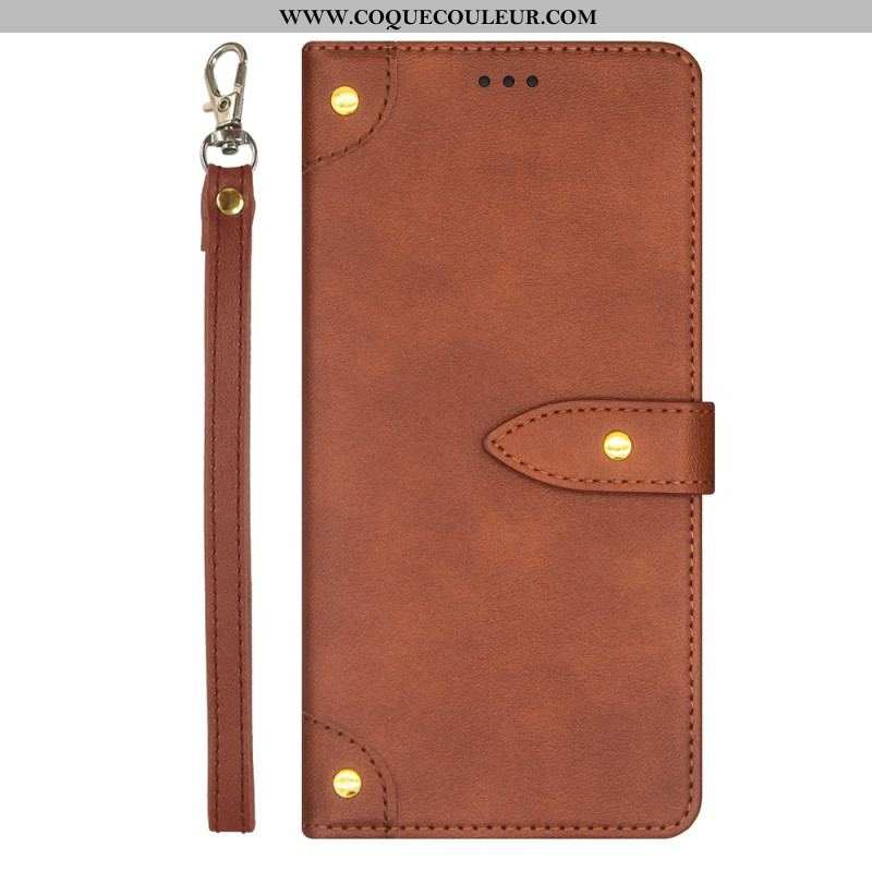 Housse Xiaomi 13 Lite Rivets et Lanière IDEWEI