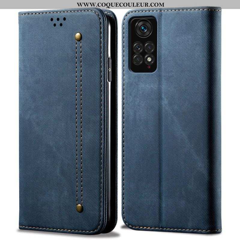 Flip Cover Xiaomi Redmi Note 11 Pro / Note 11 Pro 5G Tissu Jeans