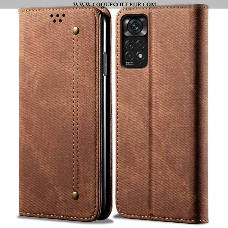 Flip Cover Xiaomi Redmi Note 11 Pro / Note 11 Pro 5G Tissu Jeans