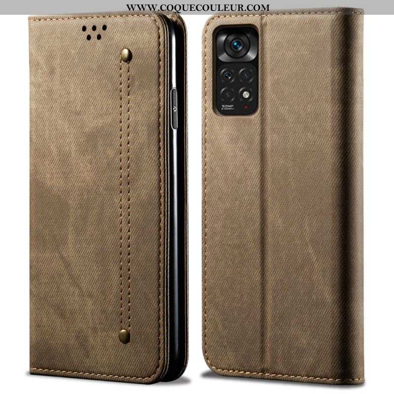 Flip Cover Xiaomi Redmi Note 11 Pro / Note 11 Pro 5G Tissu Jeans