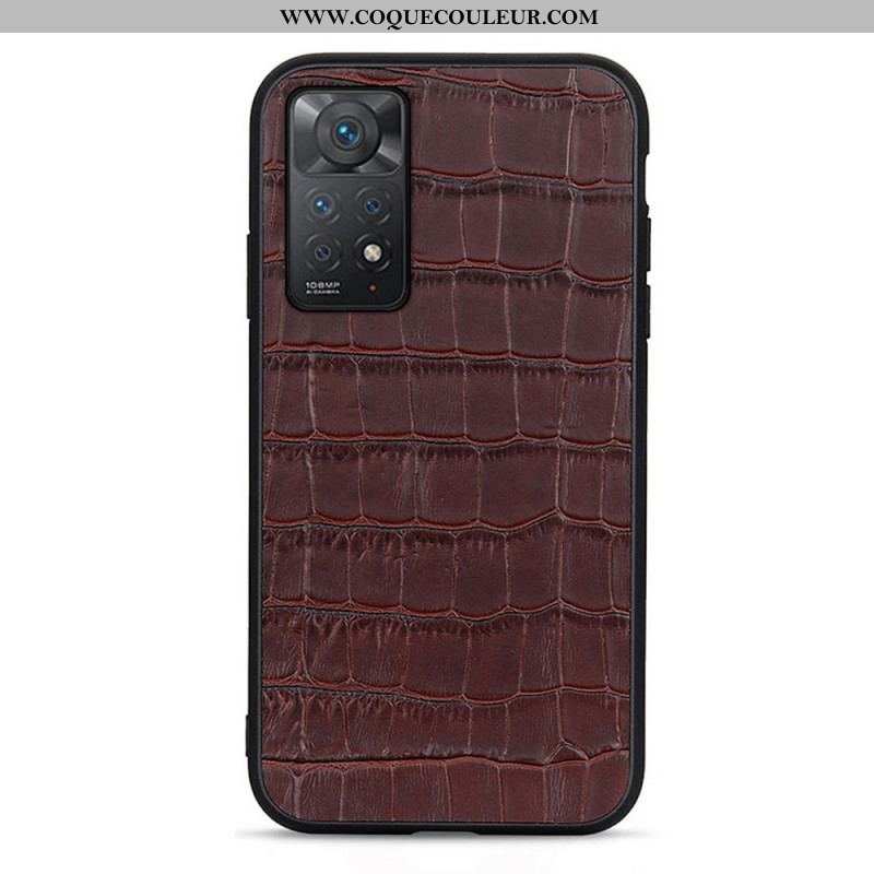Coque Xiaomi Redmi Note 11 Pro / Note 11 Pro 5G Véritable Cuir Texture Crocodile