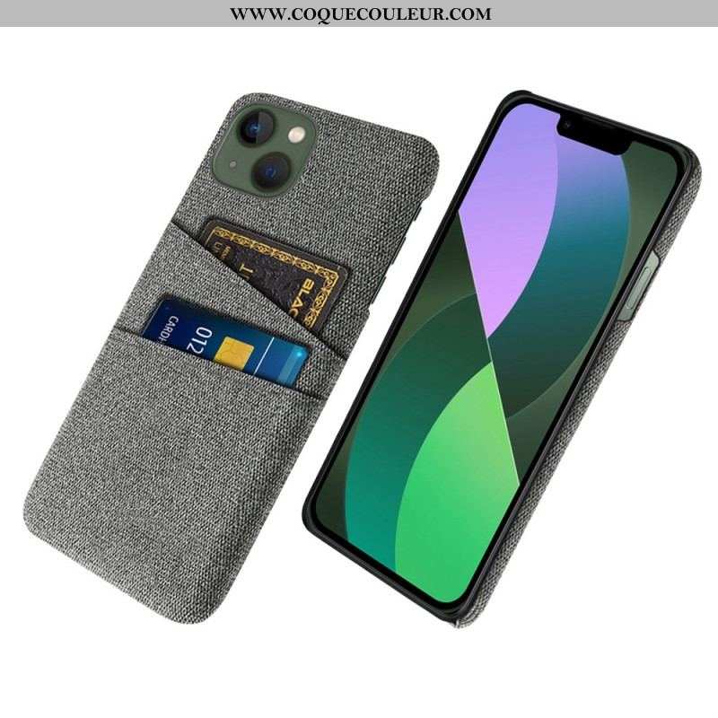 Coque iPhone 14 Plus Porte-Cartes Tissu