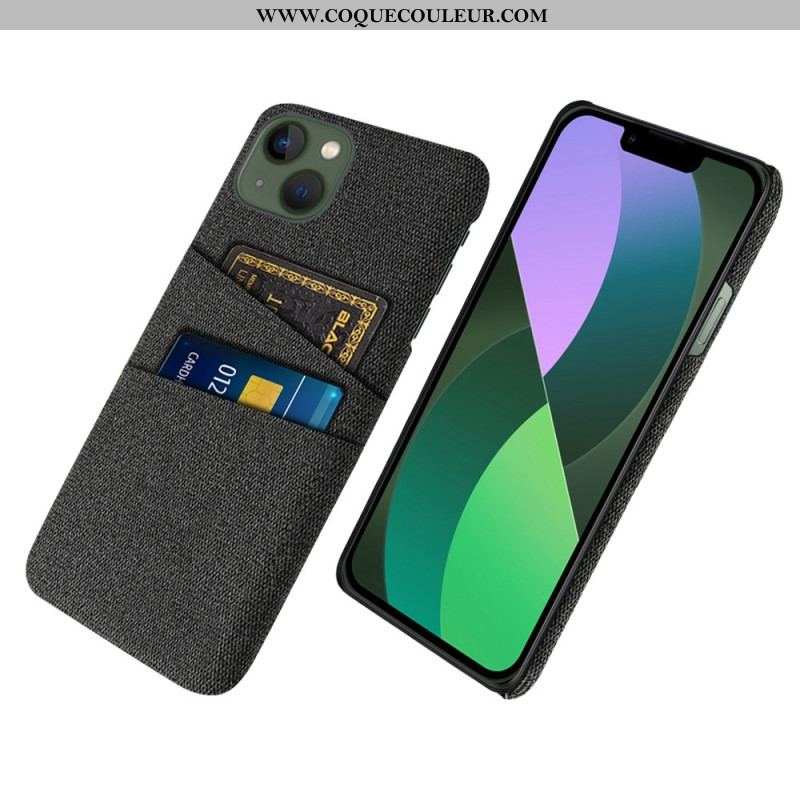 Coque iPhone 14 Plus Porte-Cartes Tissu