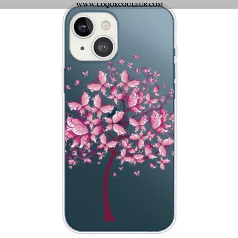 Coque iPhone 14 Plus Transparente Arbre à Papillons