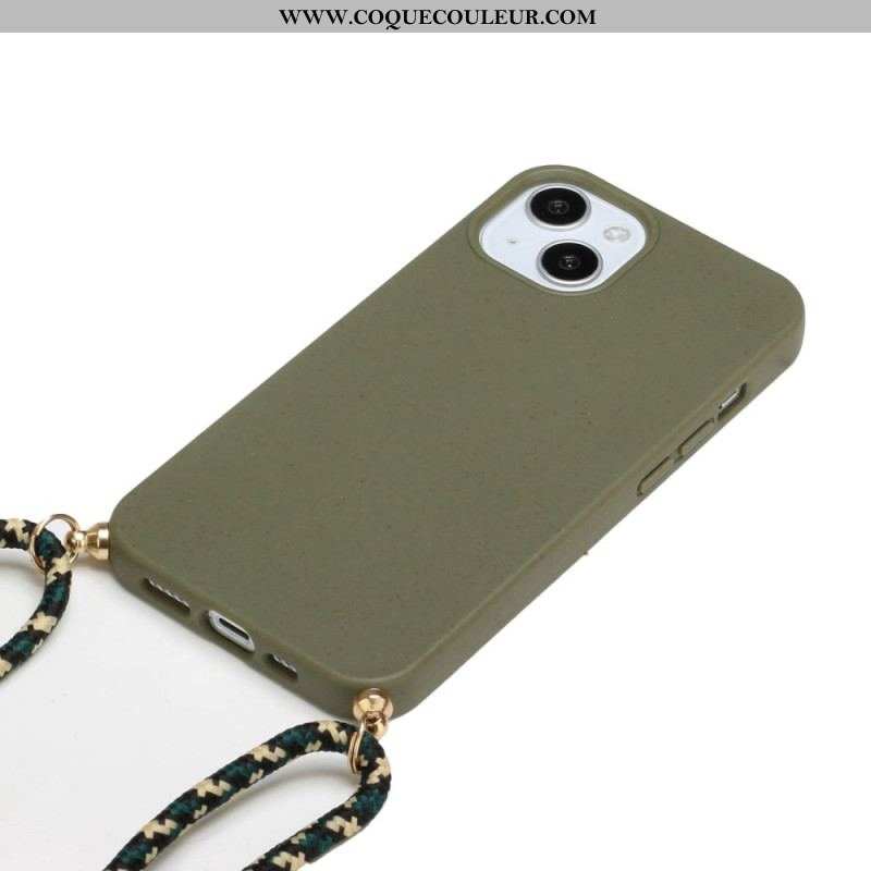 Coque iPhone 14 Plus Silicone avec Cordon Coloré