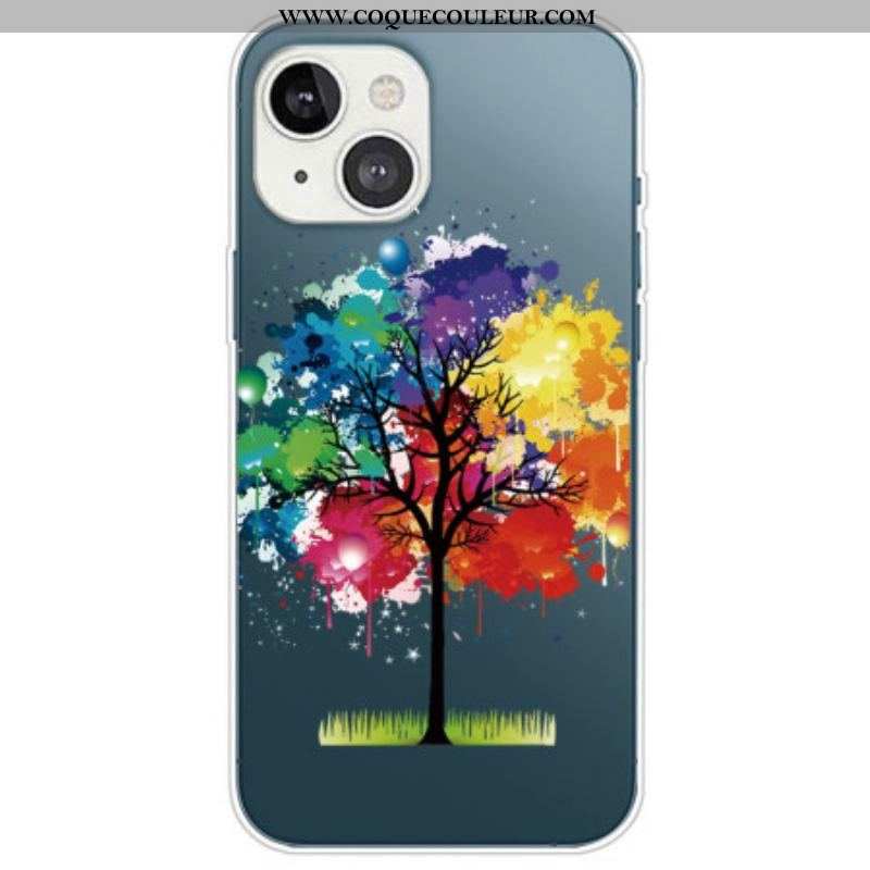 Coque iPhone 14 Plus Transparente Arbre Aquarelle