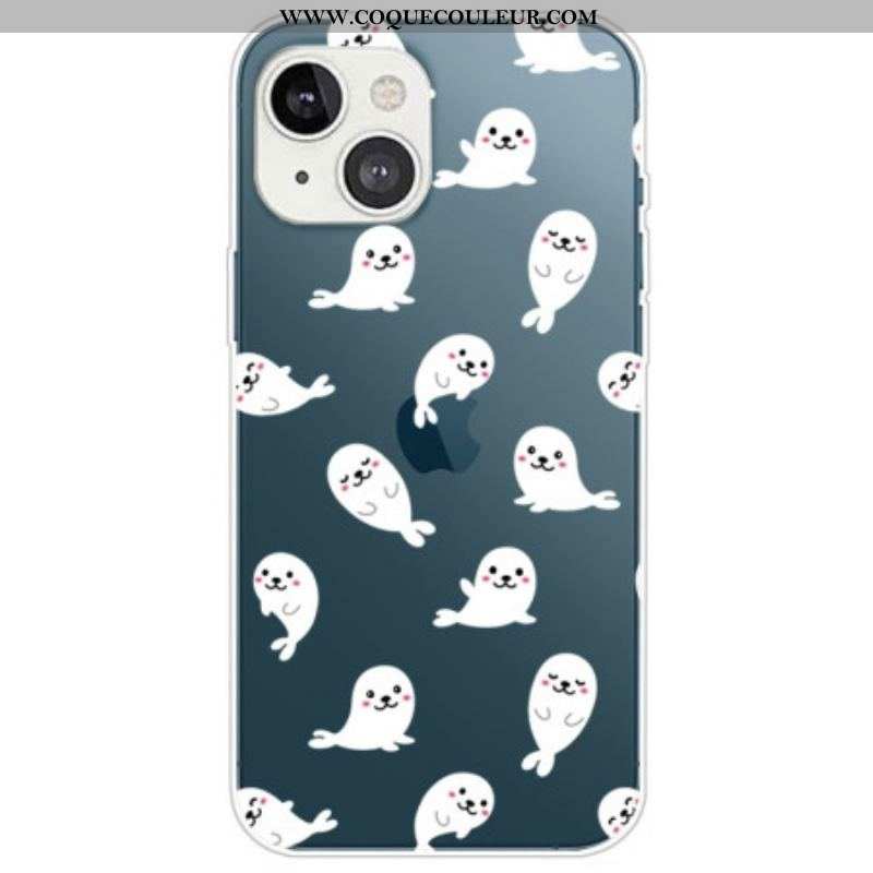 Coque iPhone 14 Plus Transparente Otaries Fun