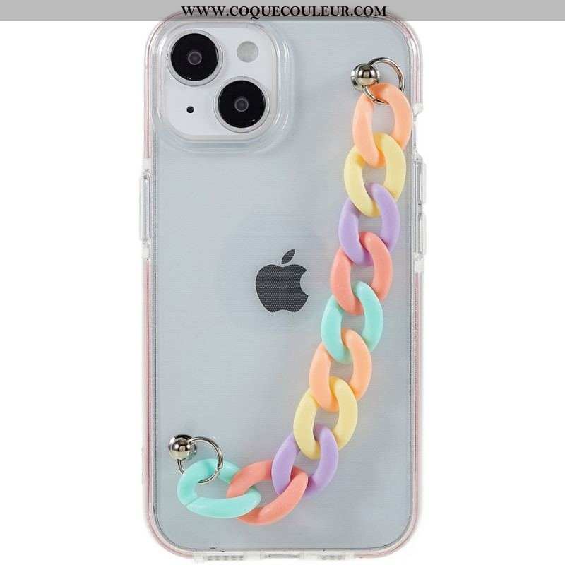 Coque iPhone 14 Plus Silicone Bracelet Perles