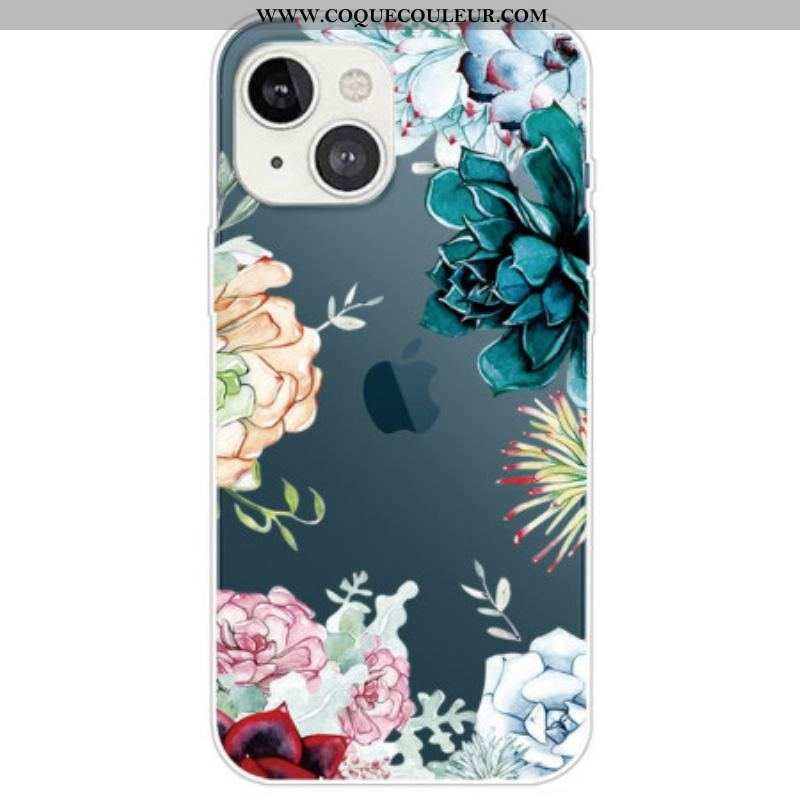 Coque iPhone 14 Plus Fleurs Aquarelle