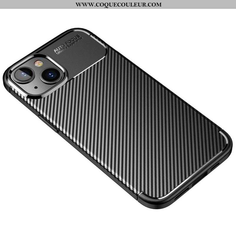 Coque iPhone 14 Plus Flexible Texture Fibre Carbone