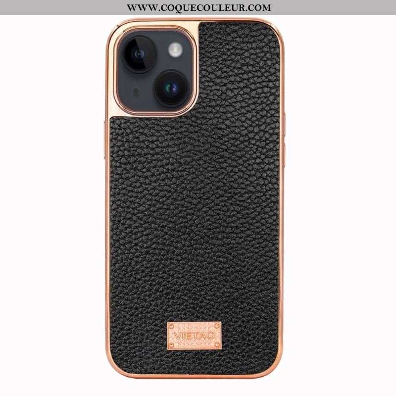 Coque iPhone 14 Plus Effet Cuir Litchi VIETAO