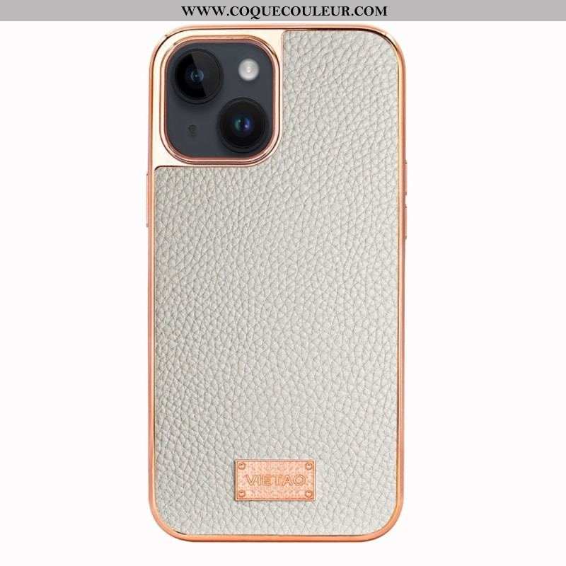 Coque iPhone 14 Plus Effet Cuir Litchi VIETAO