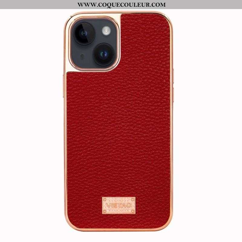 Coque iPhone 14 Plus Effet Cuir Litchi VIETAO