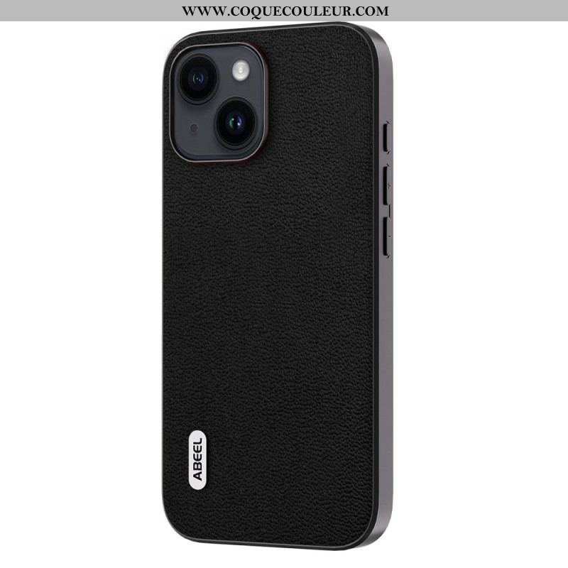 Coque iPhone 15 Plus Véritable Cuir ABEEL