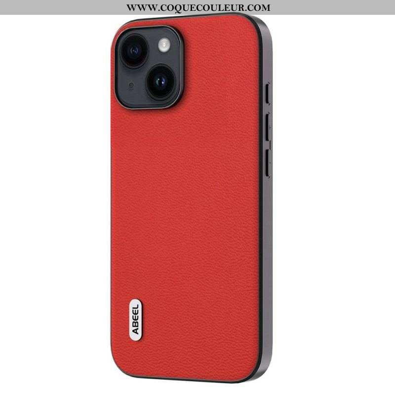 Coque iPhone 15 Plus Véritable Cuir ABEEL