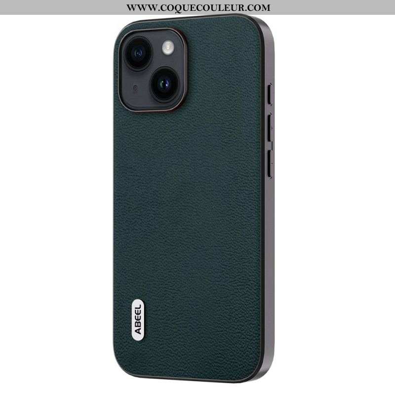 Coque iPhone 15 Plus Véritable Cuir ABEEL