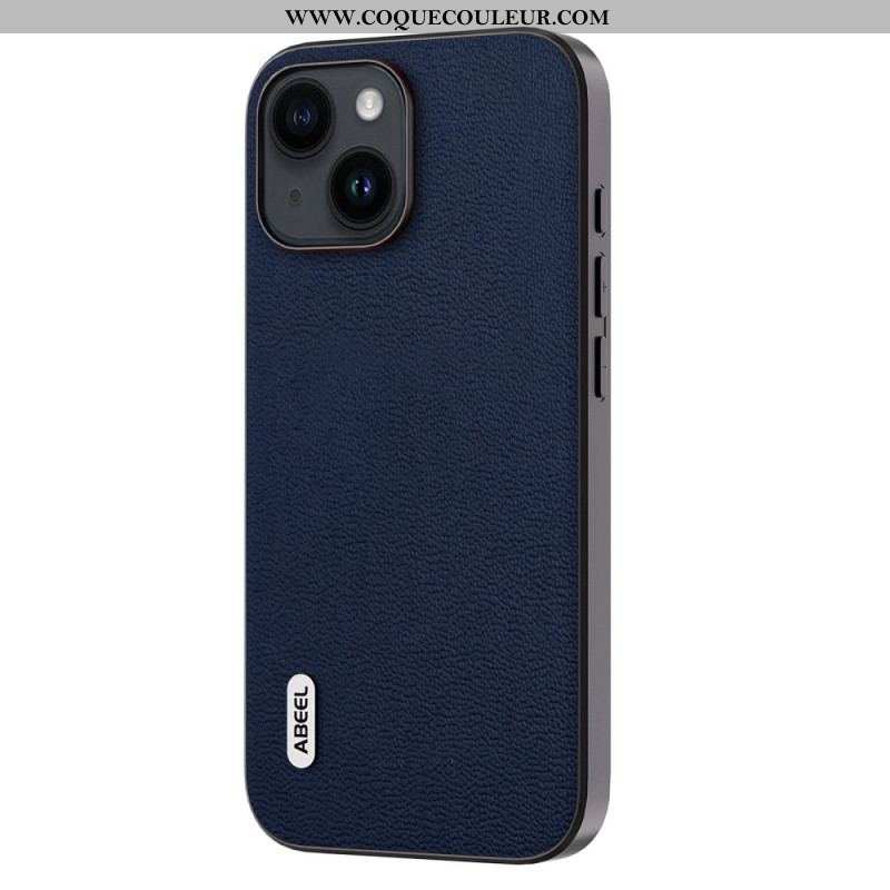 Coque iPhone 15 Plus Véritable Cuir ABEEL