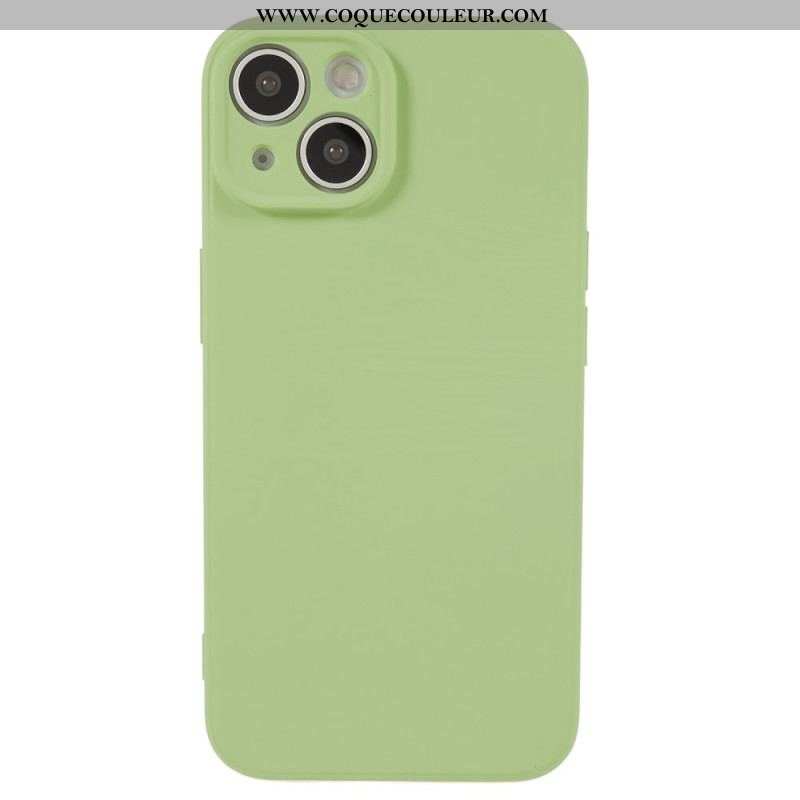 Coque iPhone 15 Plus Silicone Pastel et Microfibre