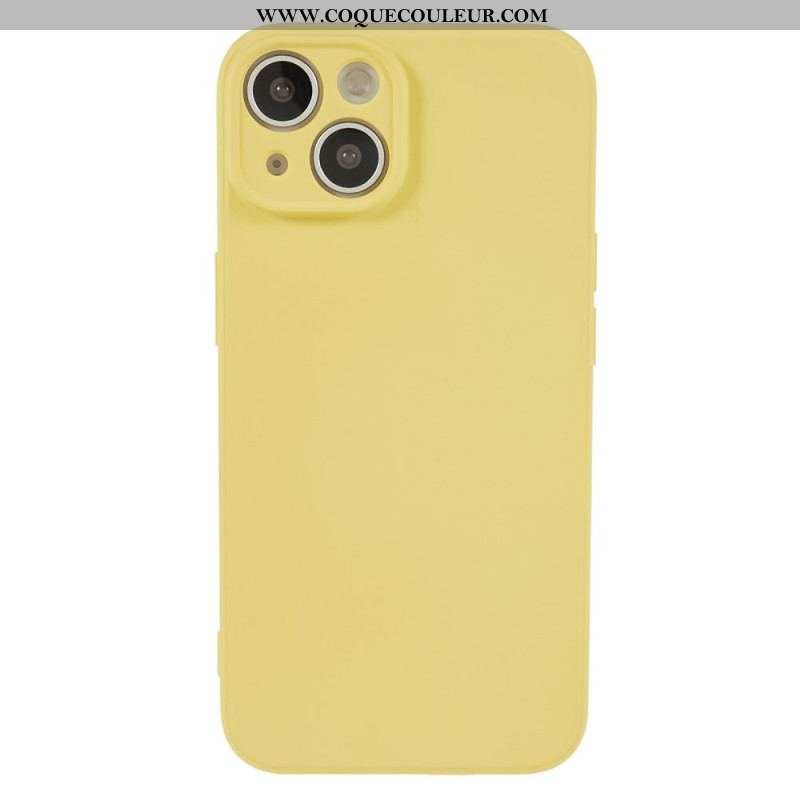 Coque iPhone 15 Plus Silicone Pastel et Microfibre