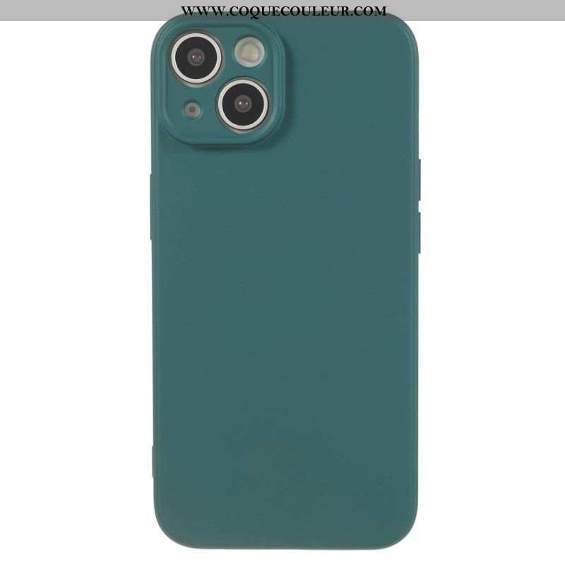 Coque iPhone 15 Plus Silicone Pastel et Microfibre