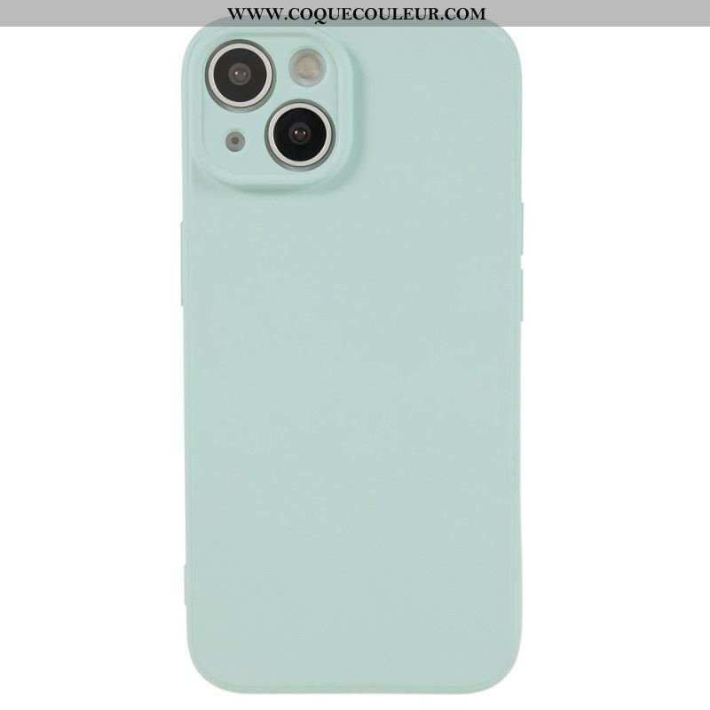 Coque iPhone 15 Plus Silicone Pastel et Microfibre