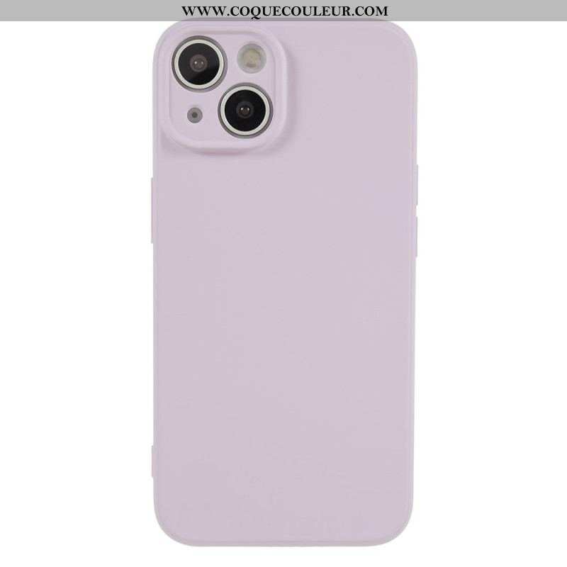 Coque iPhone 15 Plus Silicone Pastel et Microfibre