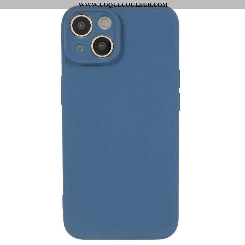 Coque iPhone 15 Plus Silicone Pastel et Microfibre