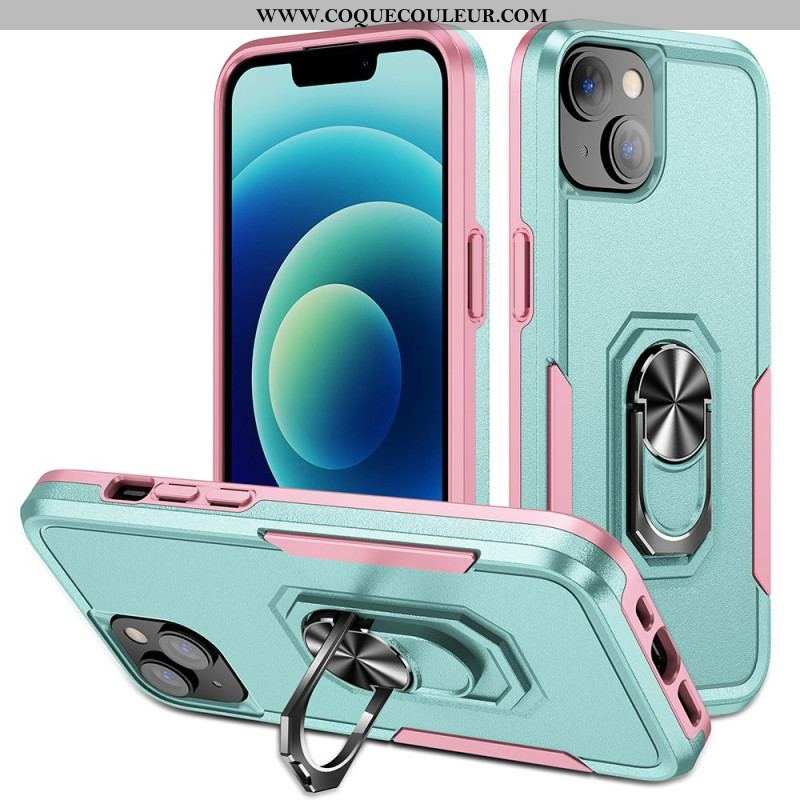 Coque iPhone 15 Plus Anneau-Support Bicolore