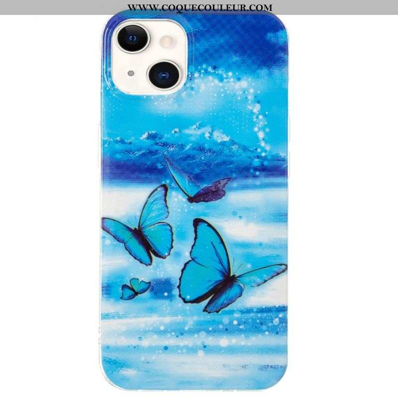 Coque iPhone 15 Plus Fluorescente Papillons