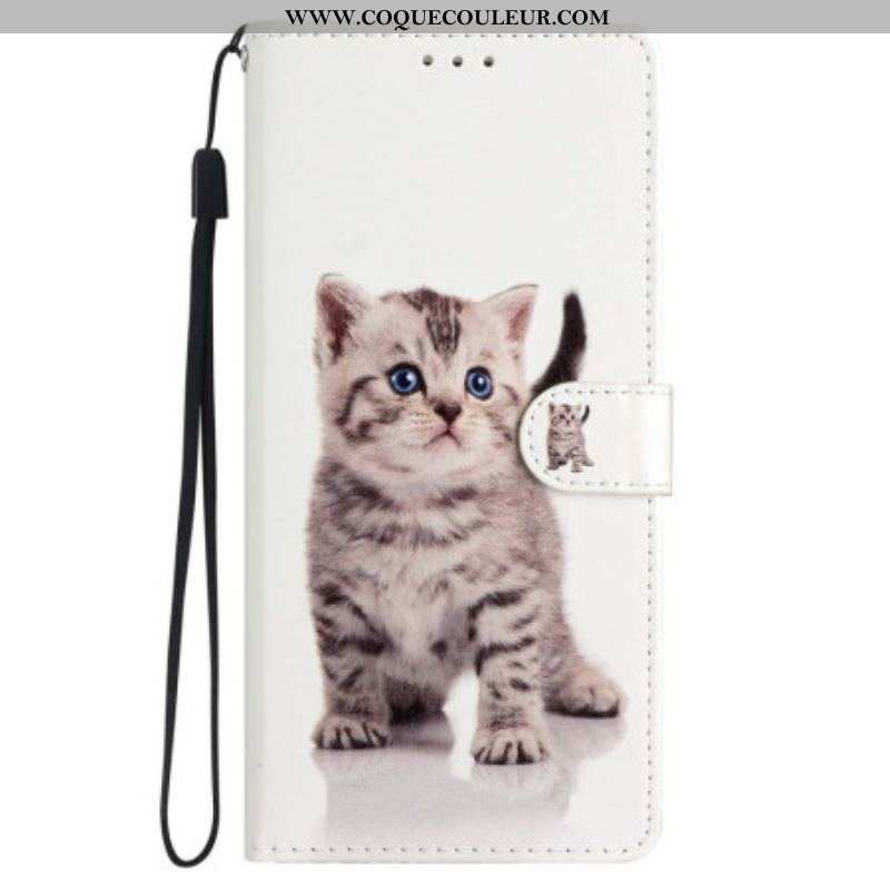 Housse iPhone 15 Plus Petit Chat à Lanière