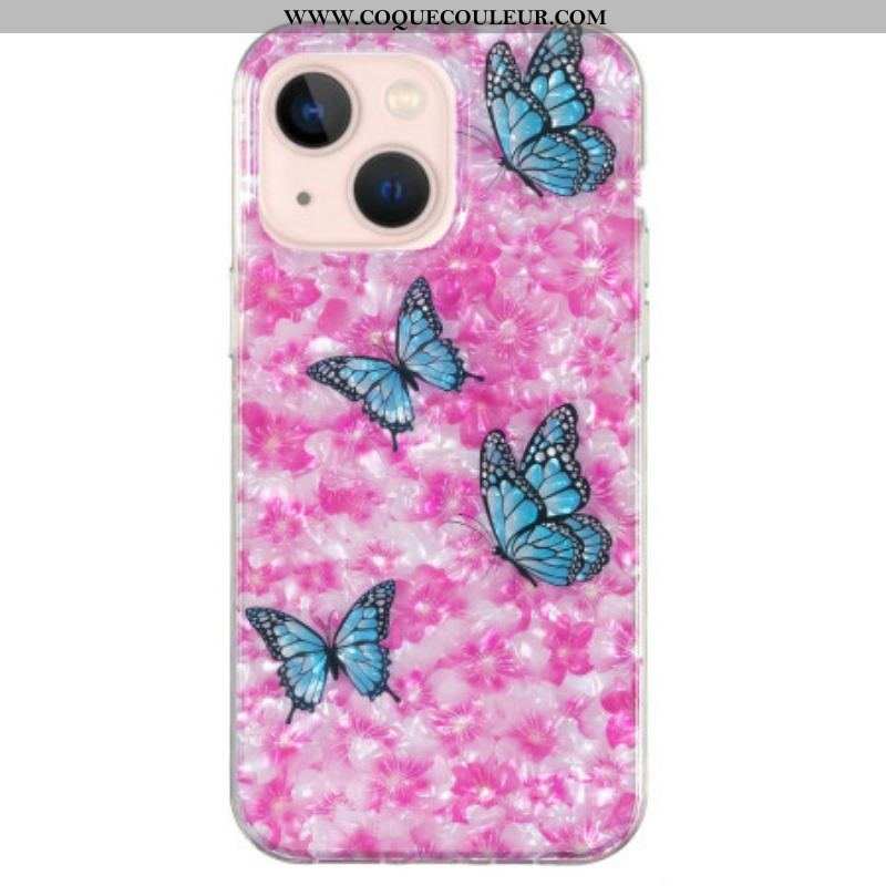 Coque iPhone 15 Plus Fleurs et Papillons