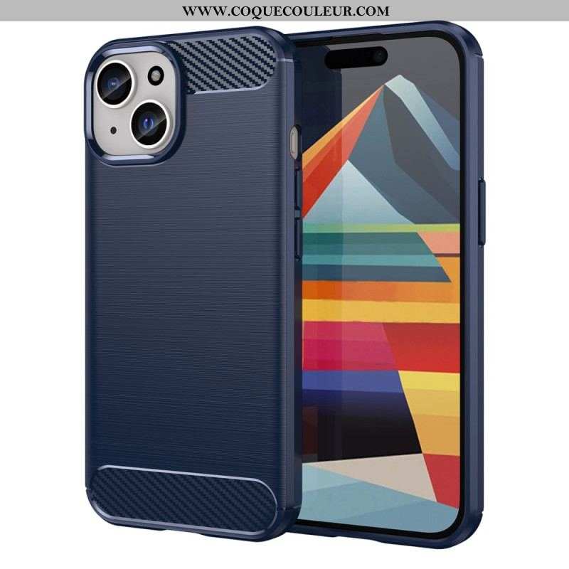 Coque iPhone 15 Plus Fibre Carbone Brossée