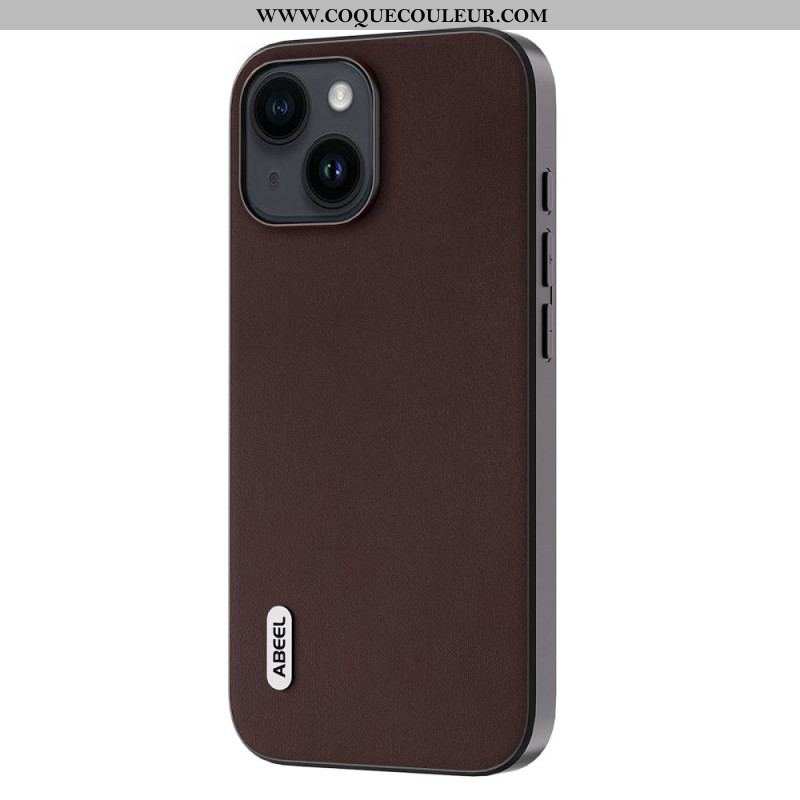 Coque iPhone 15 Plus Vrai Cuir Nappa ABEEL