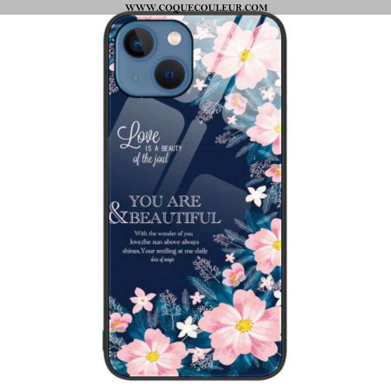 Coque iPhone 15 Plus Love Pink Flowers