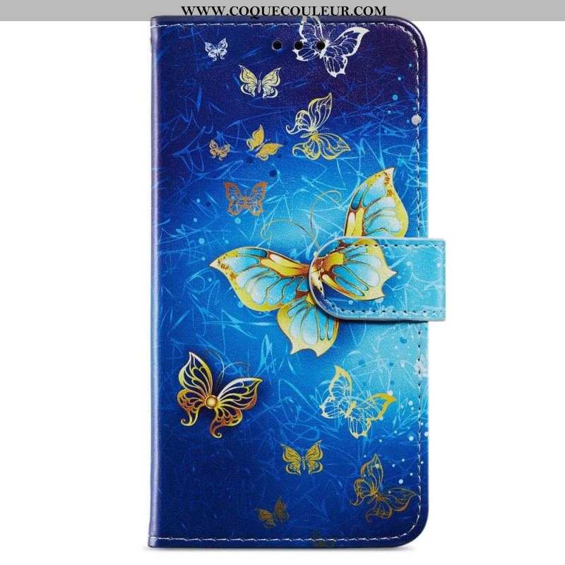 Housse iPhone 15 Plus Papillons en Vol à Lanière
