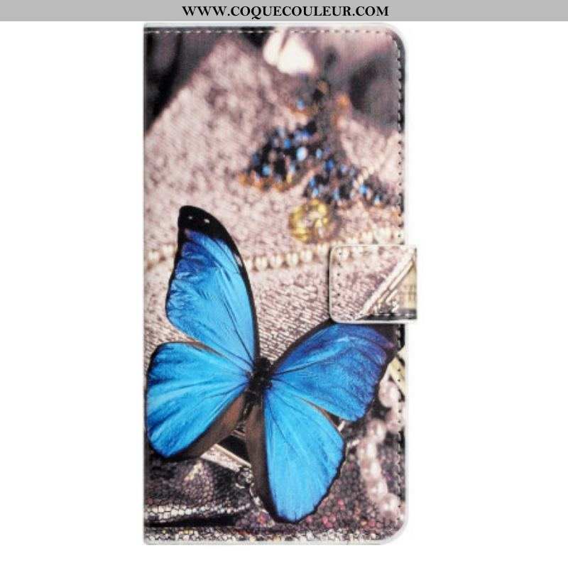 Housse iPhone 15 Plus Papillon Bleu