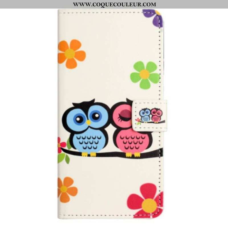 Housse iPhone 15 Plus Couple de Hiboux