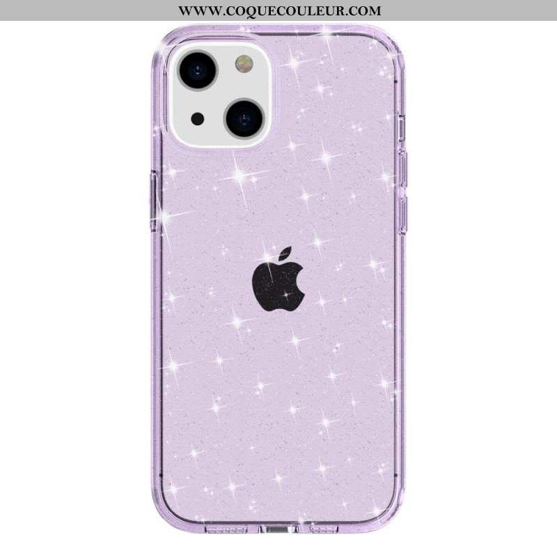 Coque iPhone 15 Plus Transparente Paillettes