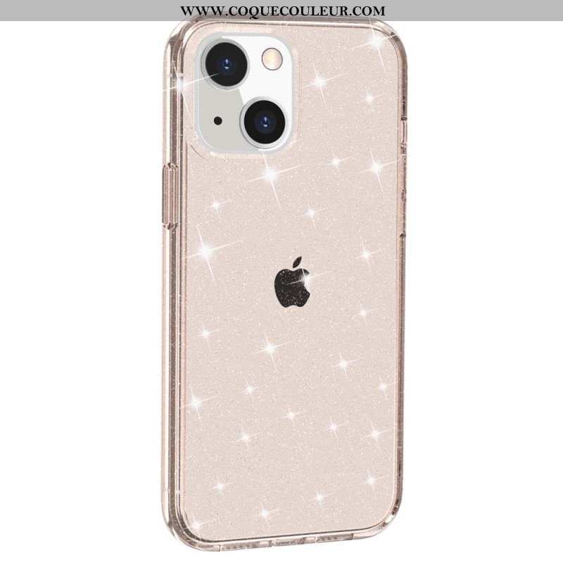 Coque iPhone 15 Plus Transparente Paillettes