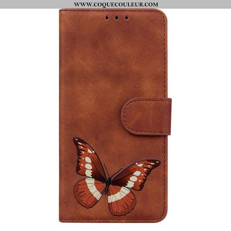 Housse iPhone 15 Plus Simili Cuir Papillon